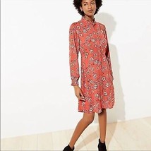 Ann Taylor Chiffon Floral Button Front Shirt Dress Mauve Sz 4 NEW - $23.36