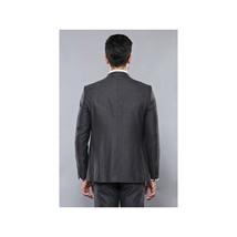 Men 3pc European Vested Suit WESSI  J.VALINTIN Extra Slim Fit JV15 Charcoal Gray image 8