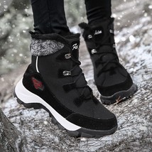 Ots furry warm platform ankle boots for women non slip waterproof outdoor leisure short thumb200