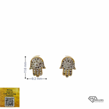 10K Gold Diamond Hamsa Earrings - £518.37 GBP