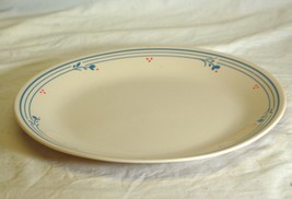 Country Violets Corelle Corning Dinner Plate Blue Flowers Red Dots on Ivory - $19.79