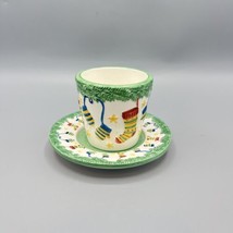 Yankee Candle Company Christmas Stocking Votive Holder Cup &amp; Saucer - $14.84