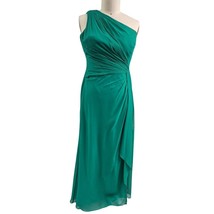 LRL Ralph Lauren Evening Emerald Green One Shoulder Gown Ruched  10P VTG... - $127.71