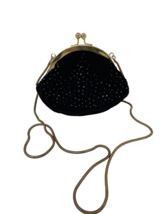 Carolyne Barton Nights Velvet Evening Bag with Chain Black - £7.25 GBP