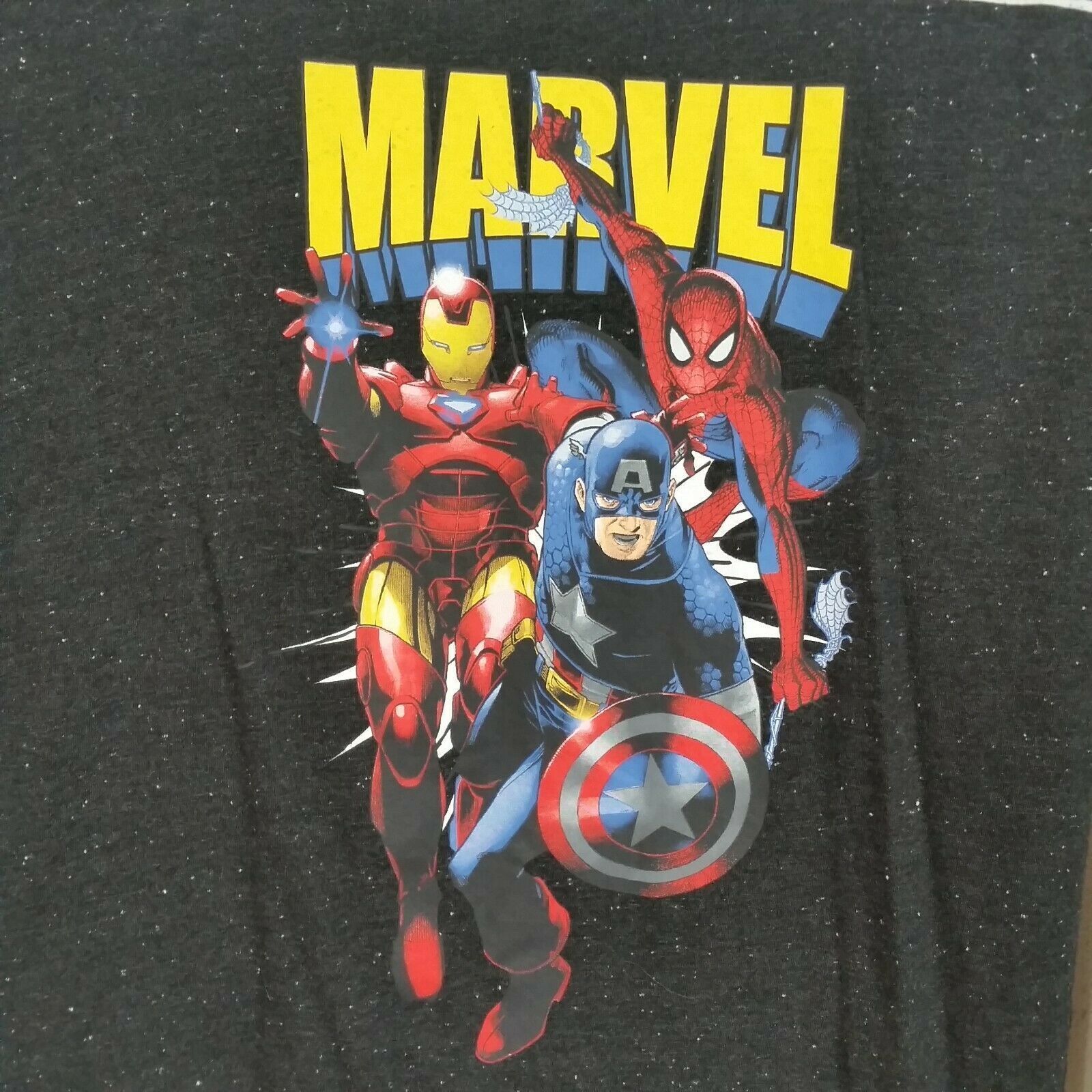 Marvel Boy's Long Sleeve Shirt Captain American Iron Man Spiderman XL 14/16 Gray - £6.96 GBP