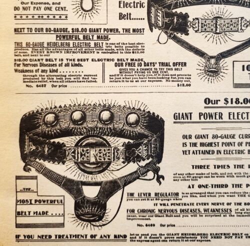 1900 Heidelberg Electric Belt Advertisement Victorian Sears Roebuck 5.25 x 7"  - $18.49