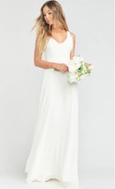 Show Me Your MuMu JENN Maxi Dress Size XXL Off White Chiffon Wedding Dress - £43.49 GBP