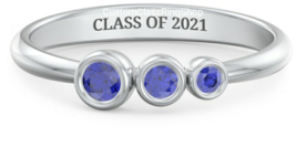 3 stone Graduation Ring,Graduation Gift - £127.89 GBP