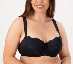 All Worthy Women&#39;s Sexy Intimate Lace Cup Balconette Bra (Black, 34 D) A511020 - £12.86 GBP