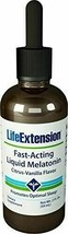 NEW Life Extension Fast Acting Liquid Melatonin Natural Citrus Vanilla F... - $17.87