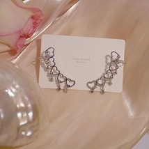 Ies crystal pierced heart stud earrings for women fashion jewelry simple style zirconia thumb200