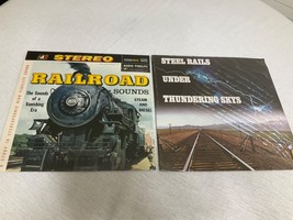 (2) SEALED Railroad Sounds &amp; Steel Rails Under Thundering Skys LP Vinyl ... - £48.12 GBP