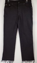 Lucky Brand Jeans Womens Size 6 Black Mid Rise Fringed Straight Leg Ankl... - $24.75