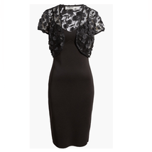 Eliza J Princess Seam Cocktail Party Dress &amp; Bolero Top, Black, Size 14,... - $119.00