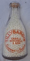 Tillybardin Guernsey Farms Chas. J. Mitchell ACL Quart Milk Bottle Wauke... - $32.71