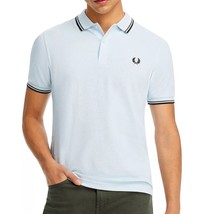 Fred Perry Men&#39;s Short Sleeve M3600 Twin Tipped Polo Shirt Light Ice Gre... - £51.25 GBP