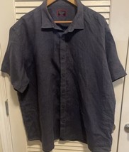 UNTUCKit Araujo Mens Shirt 100% Linen Short Sleeve Button Up Navy 3XL XXXL - £20.34 GBP