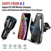 Smart Sensor Wireless Car Charger Qi 10W Automatic Clamping Charging Mount QC3.0 - £6.13 GBP+
