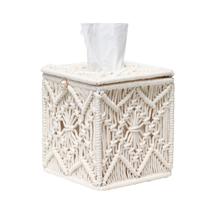 Knitted Tissue Box Cover Square Napkin Paper Box For Home Office Decor - £26.33 GBP