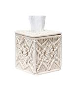 Knitted Tissue Box Cover Square Napkin Paper Box For Home Office Decor - £25.92 GBP