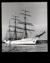 BLACK &amp; WHITE PHOTO matted for 11 x 14 frame * SAIL SHIP TALL SHIP locat... - $17.50