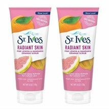 Two Pack St. Ives Radiant Skin Face Scrub Pink Lemon And Mandarin Orange 6 Oz - £18.60 GBP