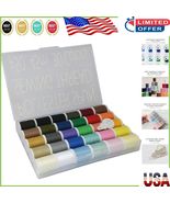 Compact 30-Color Sewing Thread Kit with Quality Needle Threader - 45m Sp... - $26.56 CAD