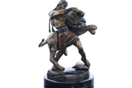 Seth Vandable Bronze Conquering Spirit Sampson with Lion - £2,214.96 GBP