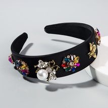 Boutique Bees Solid Color Headband for Woman Baroque Simulated Geometric Crystal - £14.09 GBP