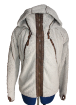 Kuhl Stone Italian Fleece Full Zip Stowaway Hood Flight Jacket W/thumb loops ~M~ - £36.76 GBP