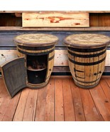 Oak Whiskey Barrel Cabinet With Tabletop, Barrel Storage Unit With Door ... - $12,729.71 MXN