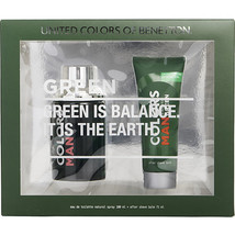 Colors De Benetton Green By Benetton Edt Spray 3.4 Oz &amp; Aftershave Balm 2.5 Oz - £29.85 GBP