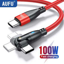 AUFU 100W Rotating Fast Charging Cable - USB C To Type-C Power Delivery PD Data  - £8.26 GBP+