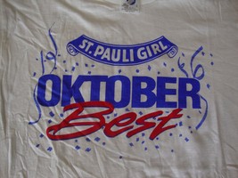 VINTAGE St. Pauli Girl Octoberfest Beer NEW 80&#39;s T shirt Men&#39;s Sz L - £15.50 GBP