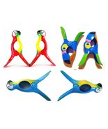 3 Set (6 Ct) Blue Parrot, Red Parrot, Toucan Beach Towel Clips Jumbo Siz... - €16,93 EUR