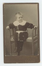 Antique CDV c1870s Adorable Smiling Child Sitting Forvaras Stockholm, Sweden - £7.42 GBP