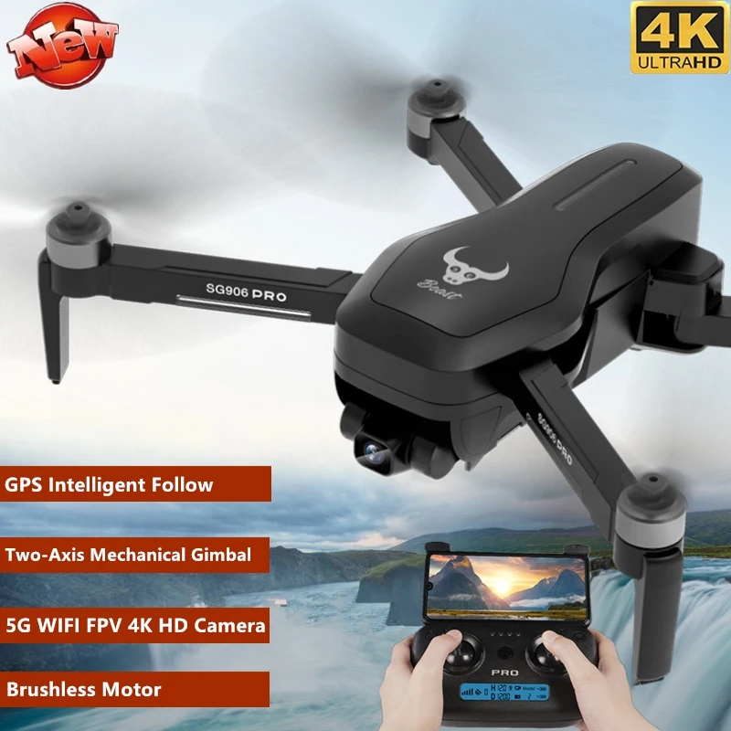 Gps Brushless 4K Rc Drone 5G Wifi Fpv Two-axis Anti-shake Gimbal Esc Dual Came - £252.04 GBP+