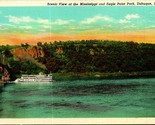 Eagle Point Park Mississippi River Dubuque IA Iowa UNP Linen Postcard Un... - $3.91