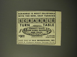 1954 M-K Enterprises Scrabble Turn Table Advertisement - $18.49