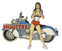 HOOTERS SEXY BRUNETTE GIRL SKY/LIGHT BLUE &amp; WHITE MOTORCYCLE/BIKE/BIKE L... - $14.99