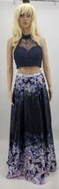 City Studios  2-Pc. Glitter Lace Top and Floral Skirt Navy, Juniors Size 7 - £37.37 GBP