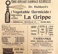 Dr Hubbard Germicide Advertisement 1900 Victorian Quack Medicine Boston ... - £19.66 GBP