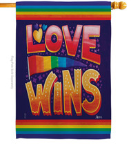 Love Wins House Flag Pride 28 X40 Double-Sided Banner - £29.44 GBP