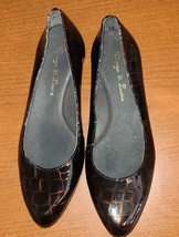 Women&#39;s Sz 6 Shoes Diego di Lucca  brown croc print patent leather flats. - £8.67 GBP