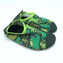 Boys Water Shoes Slip On Fabric Dinosaurs Green 28/29 US 11/11.5 - $9.74