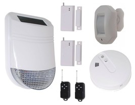 Solar Siren Wireless HY House Alarm Kit 4 (Solar Siren acts as Control Panel) - £208.35 GBP