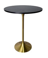 LeisureMod 27&quot; Round Bar Height MDF Top Pub Table and Gold Stainless Ste... - $575.26+