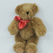 Vintage Light Brown Vermont teddy bear company with red bow.   - $22.00