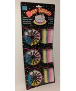 Brite Lite Vintage Birthday Candles &amp; Holder 108 pc Set NEW Pink Blue Ye... - £13.85 GBP