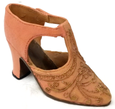 Adobe Pattern Fashion Heels Shoe Figurine Open Sides Ceramic Textured Vintage - £9.07 GBP